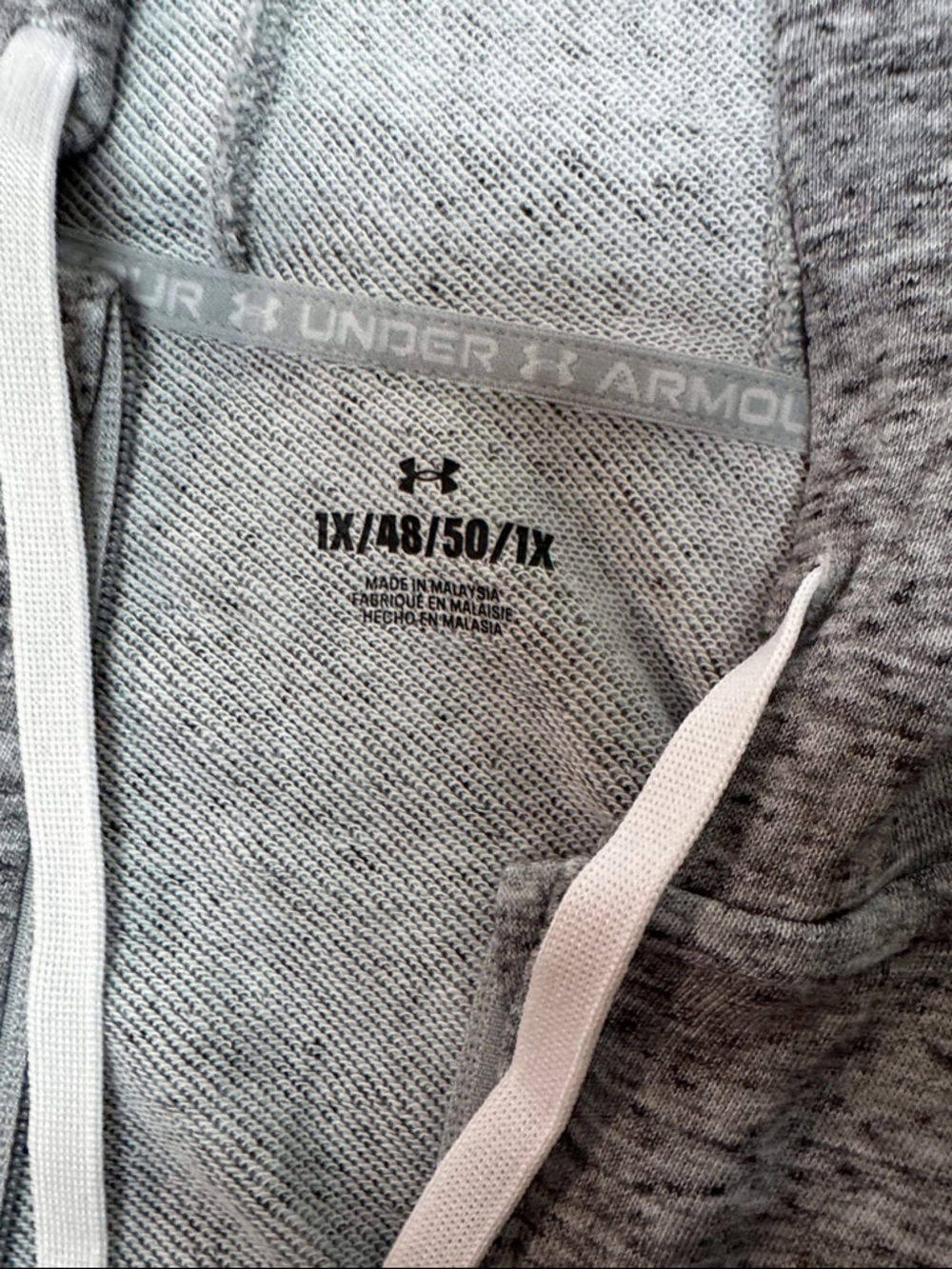 Under Armour Ladies Heather Grey Full-Zip Hooded Sweater - Picture 3 of 5